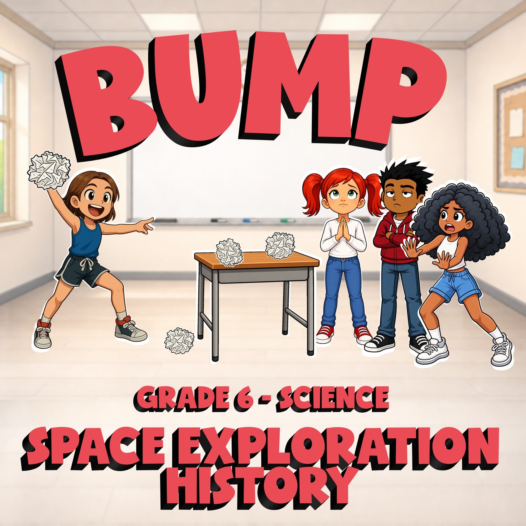 Space Exploration History BUMP Science Game - No Prep Grade 6 Review Activity