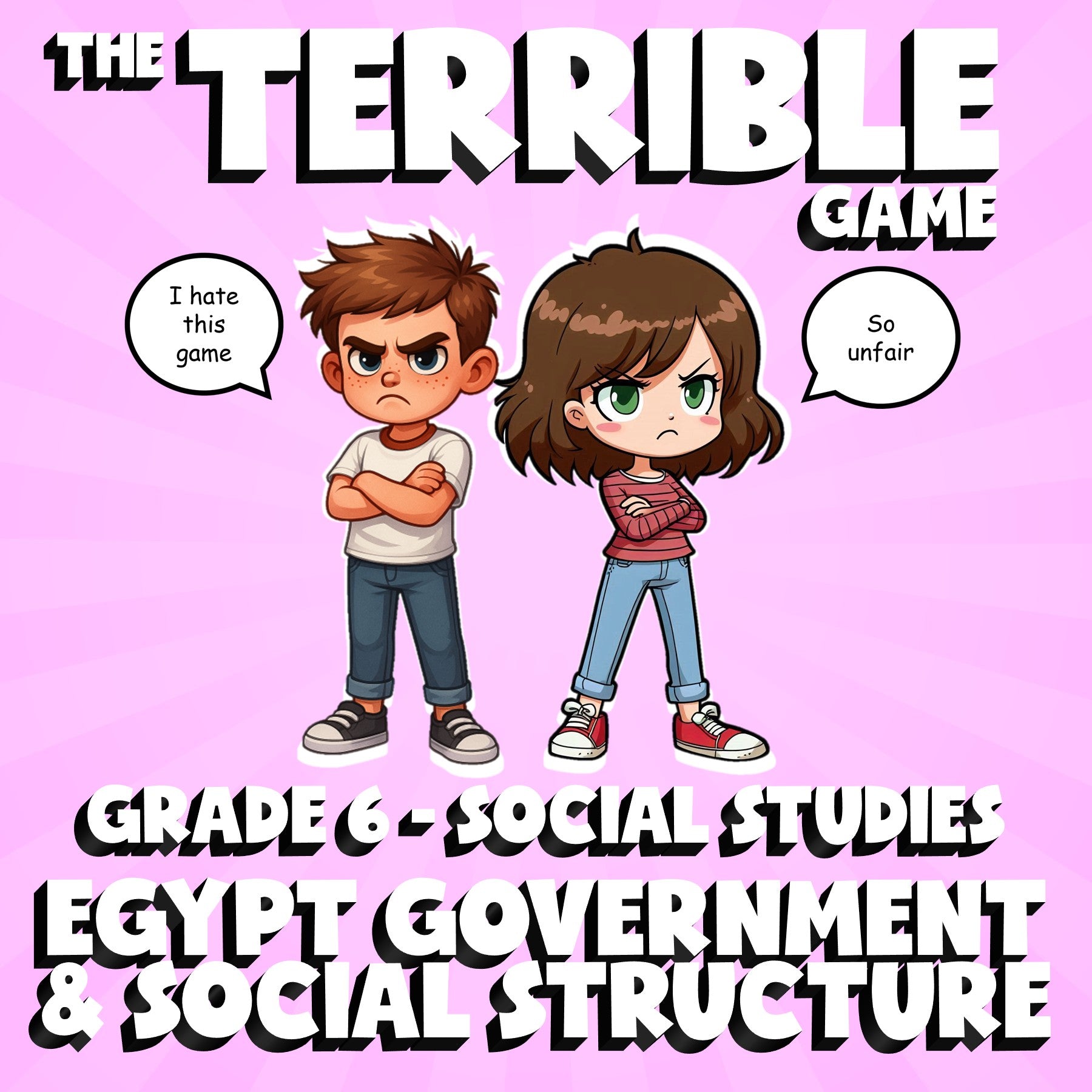 Egypt Government & Social Structure THE TERRIBLE GAME - Grade 6 Socials Review