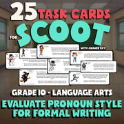 Evaluate Pronoun Style for Formal Writing SCOOT TASK CARDS ELA Game - Grade 10