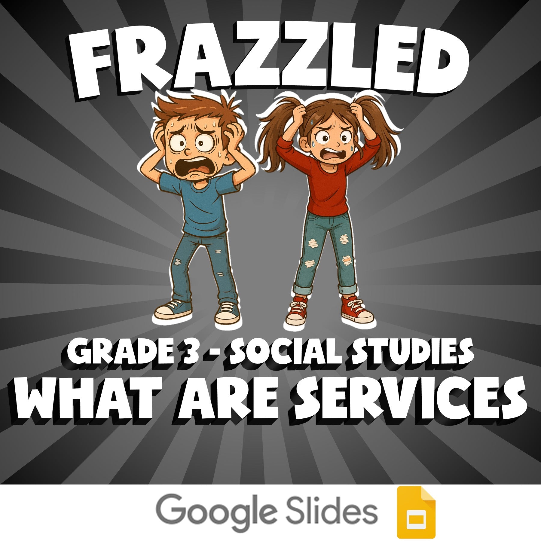 What Are Services FRAZZLED Socials Game - No Prep Grade 3 Review Activity
