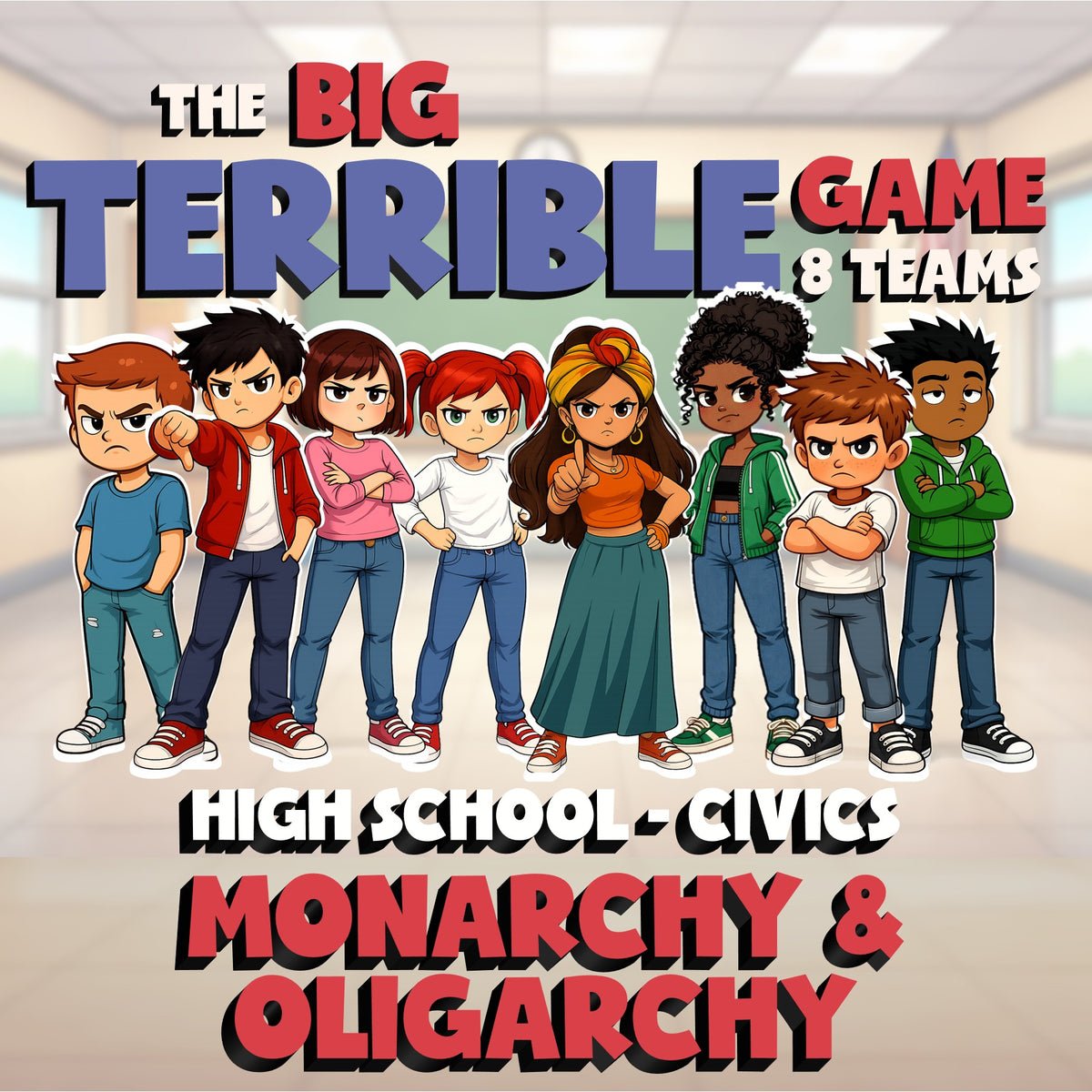 Monarchy & Oligarchy BIG TERRIBLE GAME - No Prep Civics Review Activity