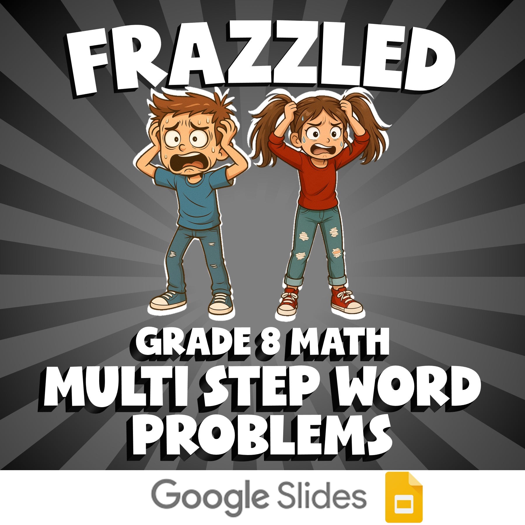 Multi Step Word Problems FRAZZLED Math Game - No Prep Grade 8 Review Activity