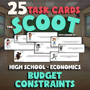 Budget Constraints SCOOT TASK CARDS Economics Game - No Prep Review Activity