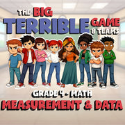 Measurement & Data BIG TERRIBLE GAME - No Prep Grade 4 Math Review Activity