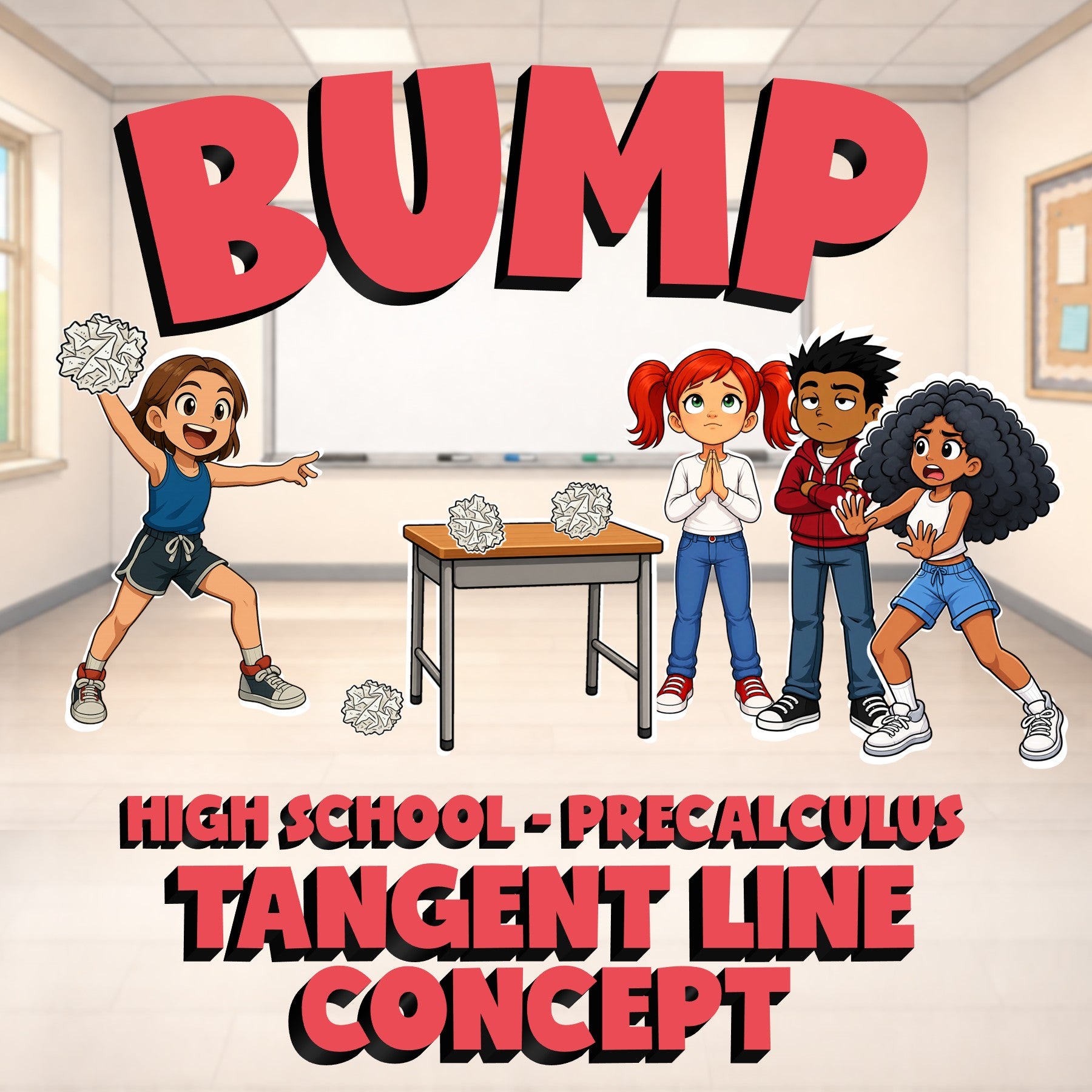 Tangent Line Concept BUMP Math Game - No Prep PreCalculus Review Activity