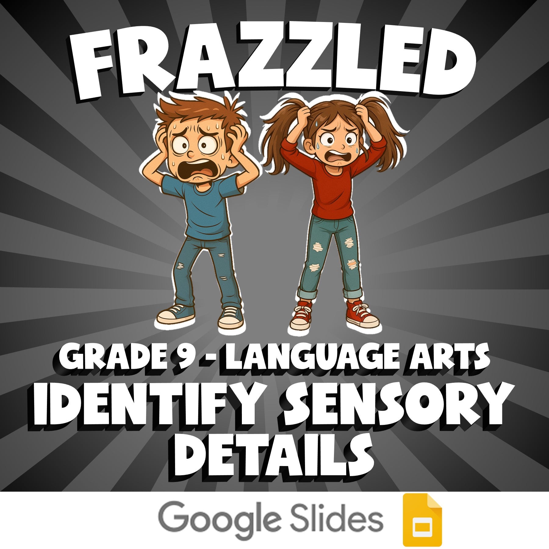 Identify Sensory Details FRAZZLED ELA Game - No Prep Grade 9 Review Activity