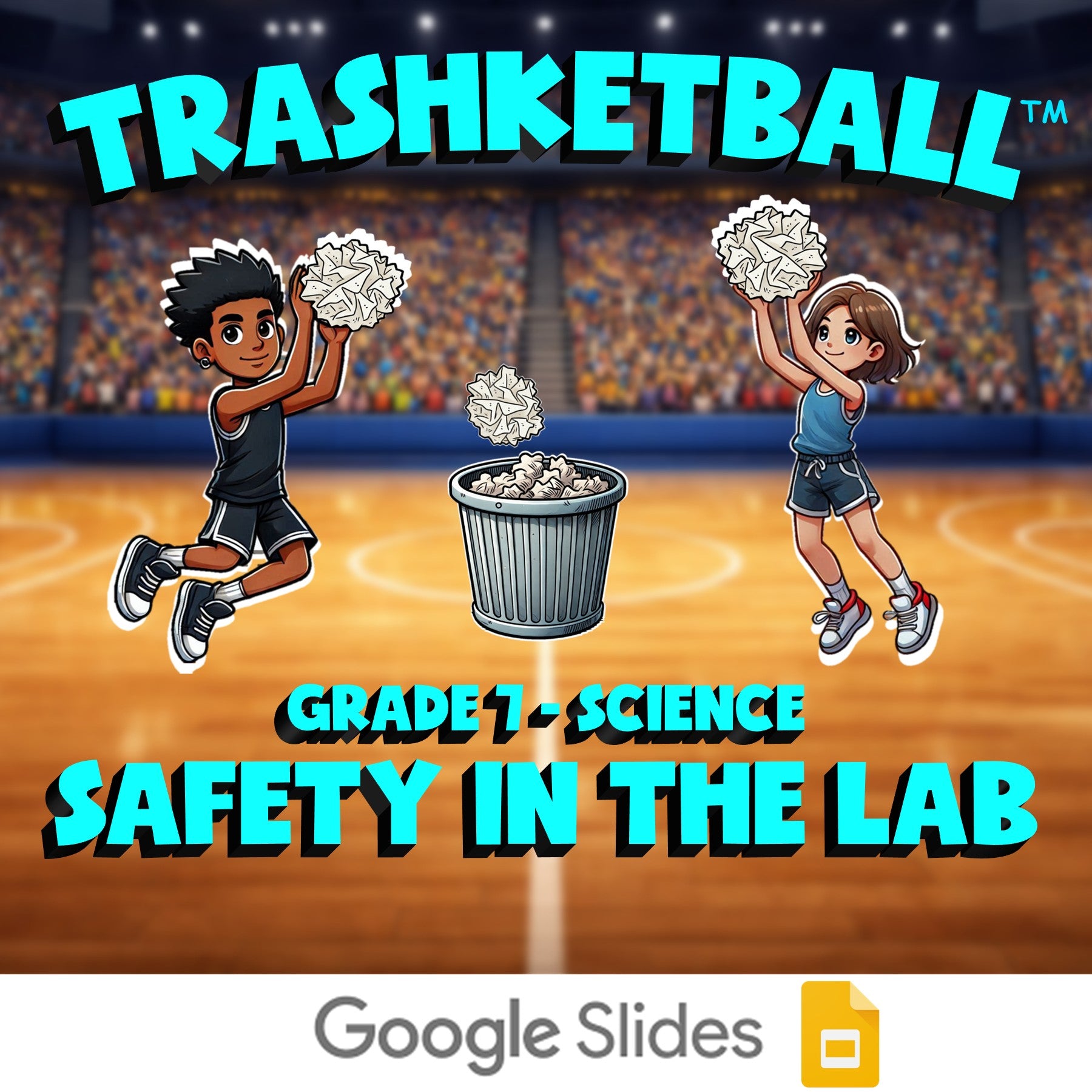 Safety in the Lab TRASHKETBALL Science Game - No Prep Grade 7 Review Activity