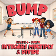 Integers Multiply & Divide BUMP Math Game - No Prep Grade 6 Review Activity