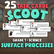 Surface Processes SCOOT TASK CARDS Science Game - No Prep Grade 7 Review