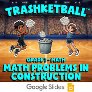Math Problems in Construction TRASHKETBALL Math Game - No Prep Grade 7 Review