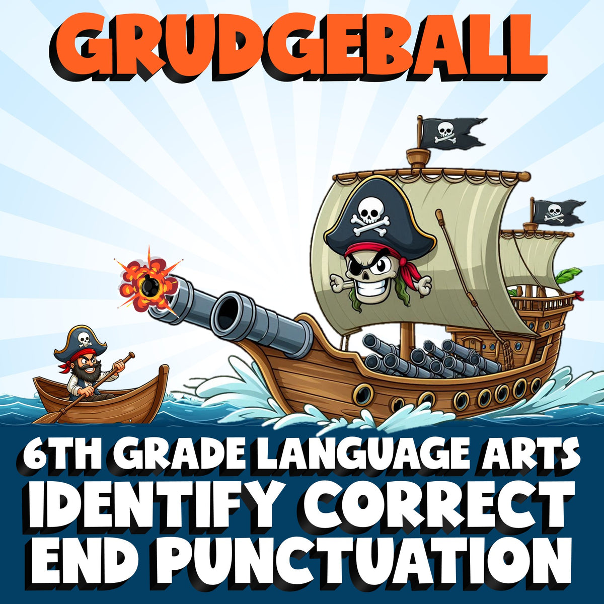 Identify Correct End Punctuation GRUDGEBALL ELA Game - No Prep Grade 6 Review