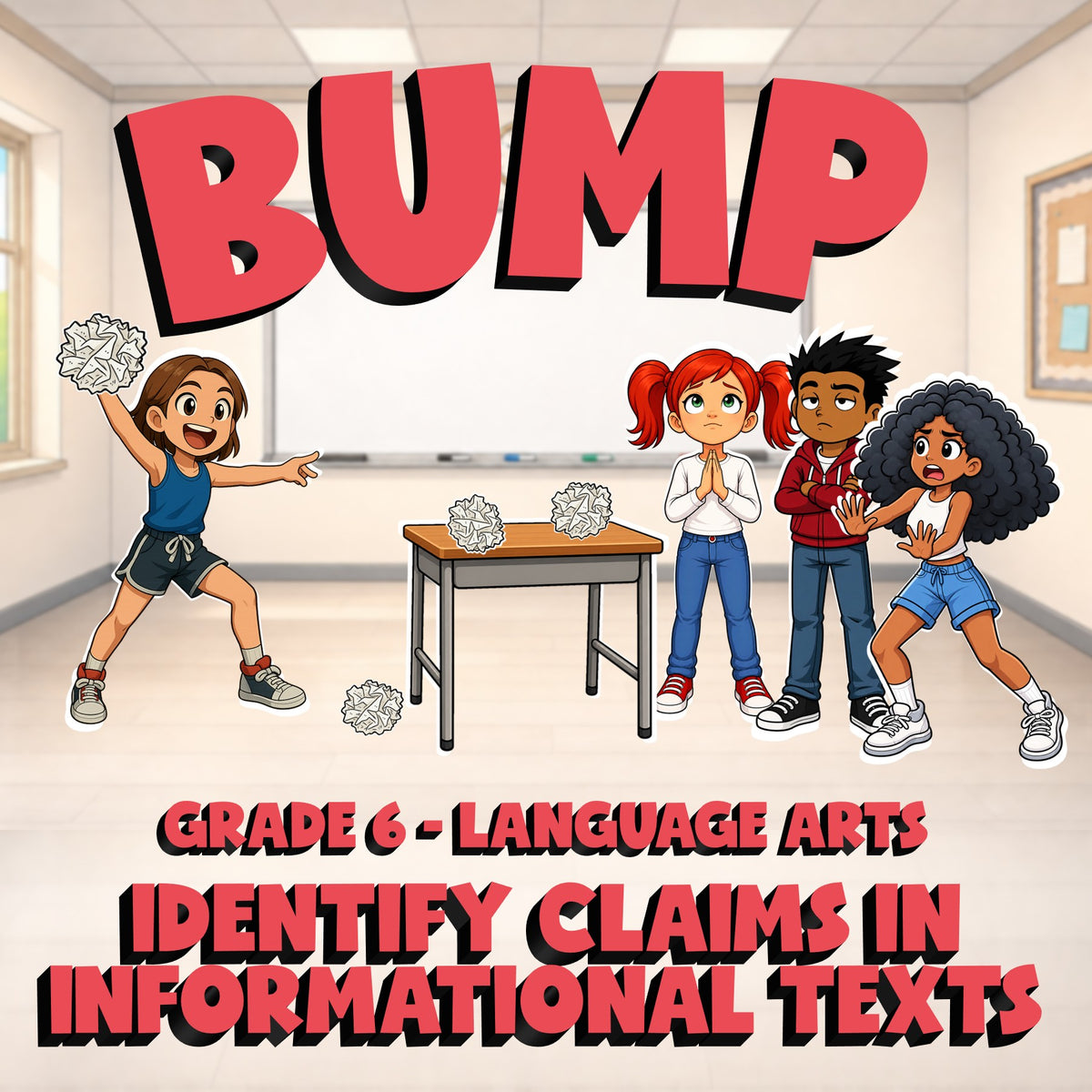Identify Claims in Informational Texts BUMP ELA Game - No Prep Grade 6 Review