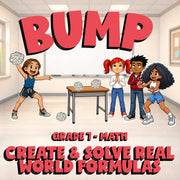 Create & Solve Real World Formulas BUMP Math Game - No Prep Grade 7 Review