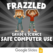 Safe Computer Use FRAZZLED Science Game - No Prep Grade 6 Review Activity