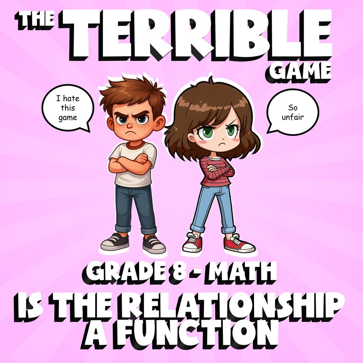 Is the Relationship a Function THE TERRIBLE GAME - No Prep Grade 8 Math Review