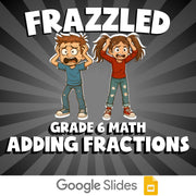 Adding Fractions FRAZZLED Math Game - No Prep Grade 6 Review Activity