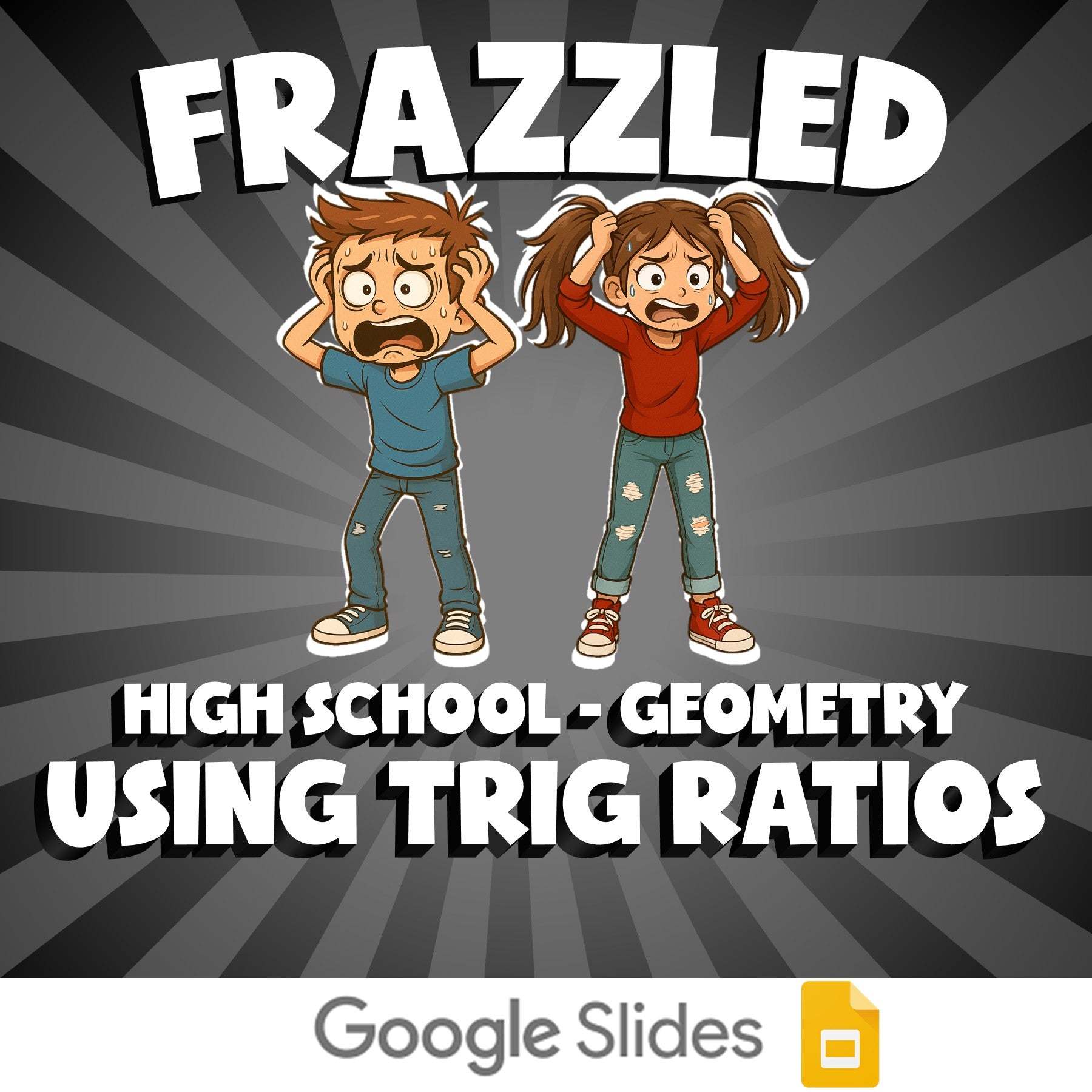 Using Trig Ratios FRAZZLED Math Game - No Prep Geometry Review Activity