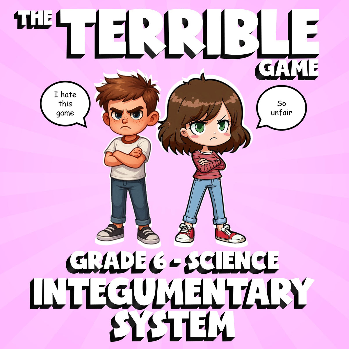 Integumentary System THE TERRIBLE GAME - No Prep Grade 6 Science Review Activity
