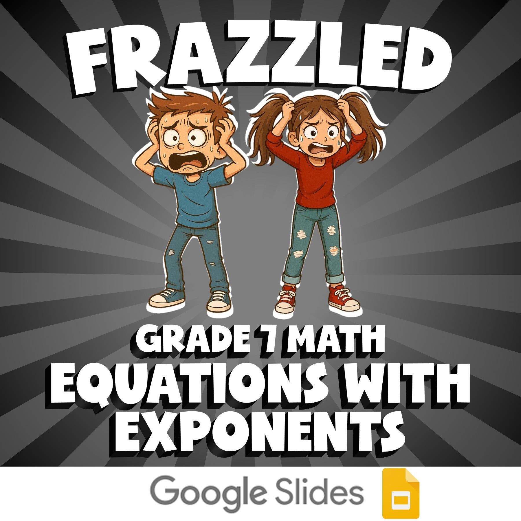 Equations with Exponents FRAZZLED Math Game - No Prep Grade 7 Review Activity