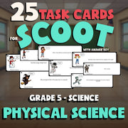 Physical Science SCOOT TASK CARDS Science Game - No Prep Grade 5 Review Activity
