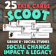 Social Change Impact & Legacy SCOOT TASK CARDS Socials Game - No Prep Grade 8