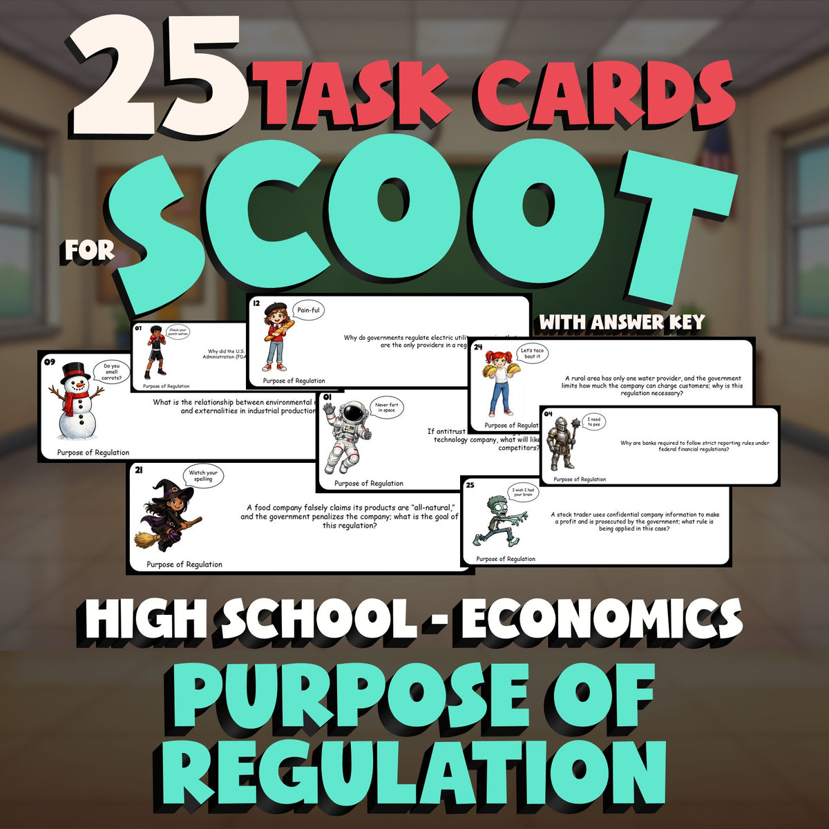 Purpose of Regulation SCOOT TASK CARDS Economics Game - No Prep Review Activity