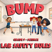 Lab Safety Rules BUMP Science Game - No Prep Grade 9 Review Activity