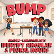 Identify Singular & Plural Nouns BUMP ELA Game - No Prep Grade 3 Review Activity