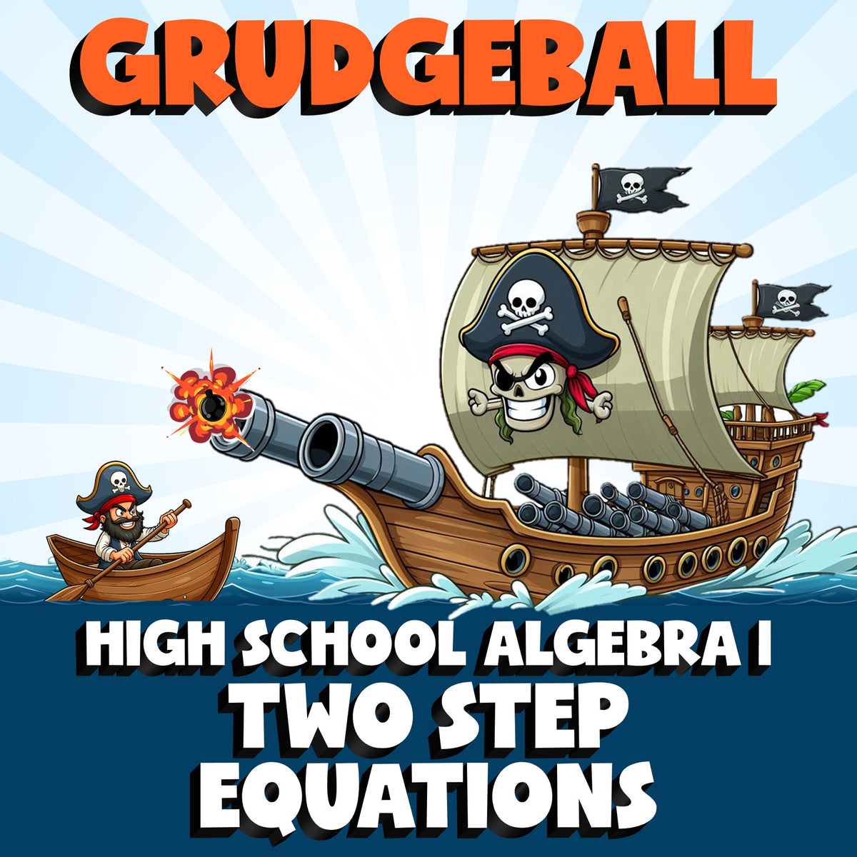 Two Step Equations GRUDGEBALL Math Game - No Prep Algebra 1 Review Activity