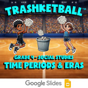 Time Periods & Eras TRASHKETBALL Socials Game - No Prep Grade 4 Review Activity
