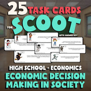 Economic Decision Making in Society SCOOT TASK CARDS Economics Game - No Prep