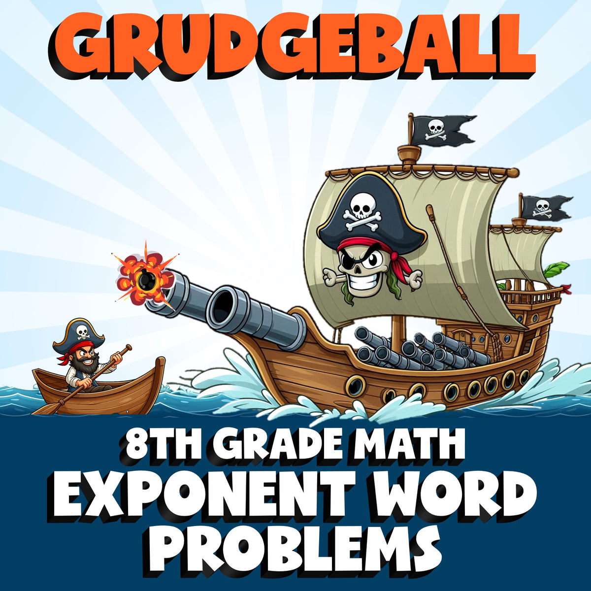 Exponent Word Problems GRUDGEBALL Math Game - No Prep Grade 8 Review Activity