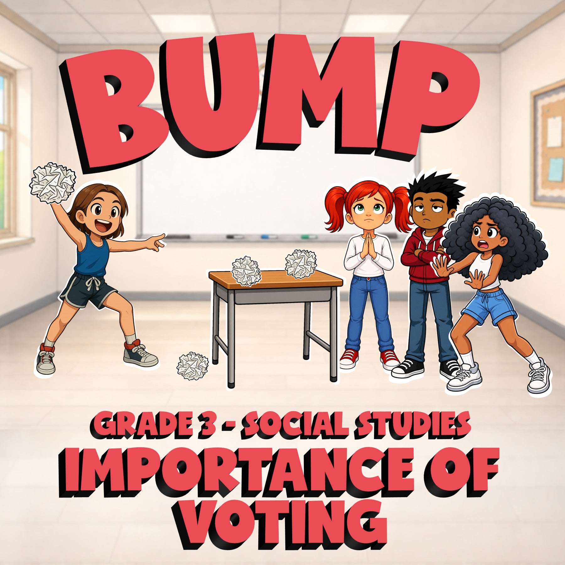 Importance of Voting BUMP Socials Game - No Prep Grade 3 Review Activity