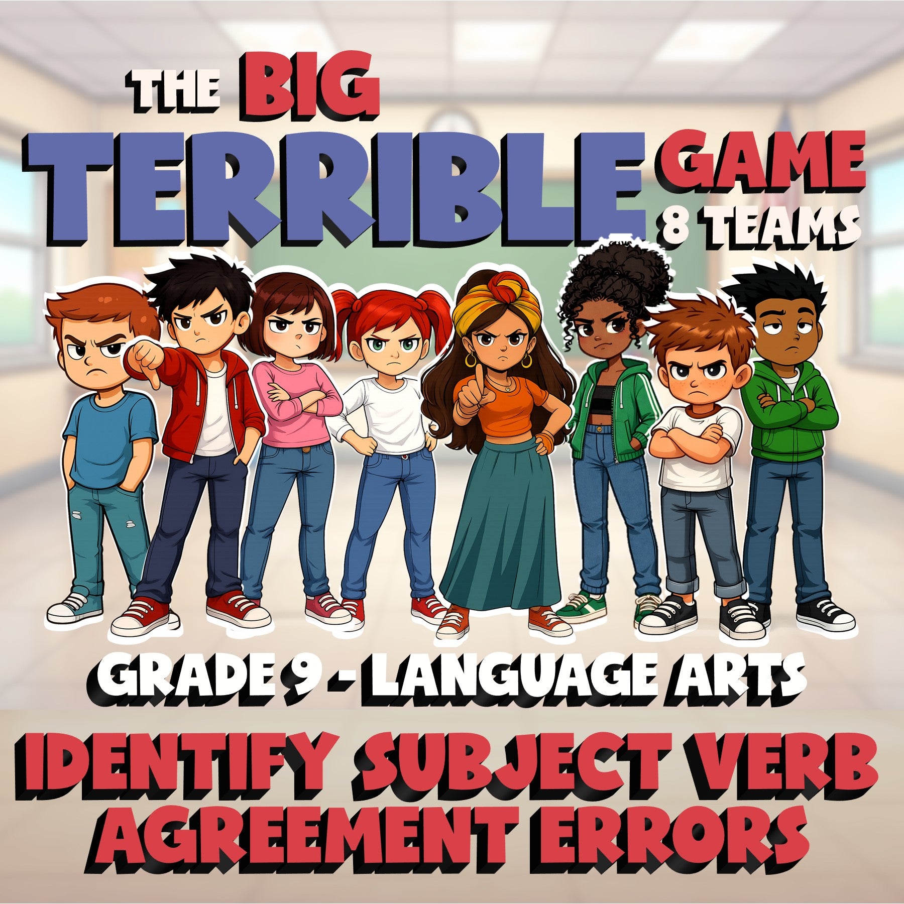 Identify Subject Verb Agreement Errors BIG TERRIBLE GAME - Grade 9 ELA Review