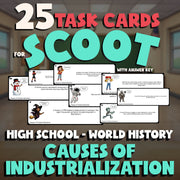 Causes of Industrialization SCOOT TASK CARDS Game - No Prep World History Review