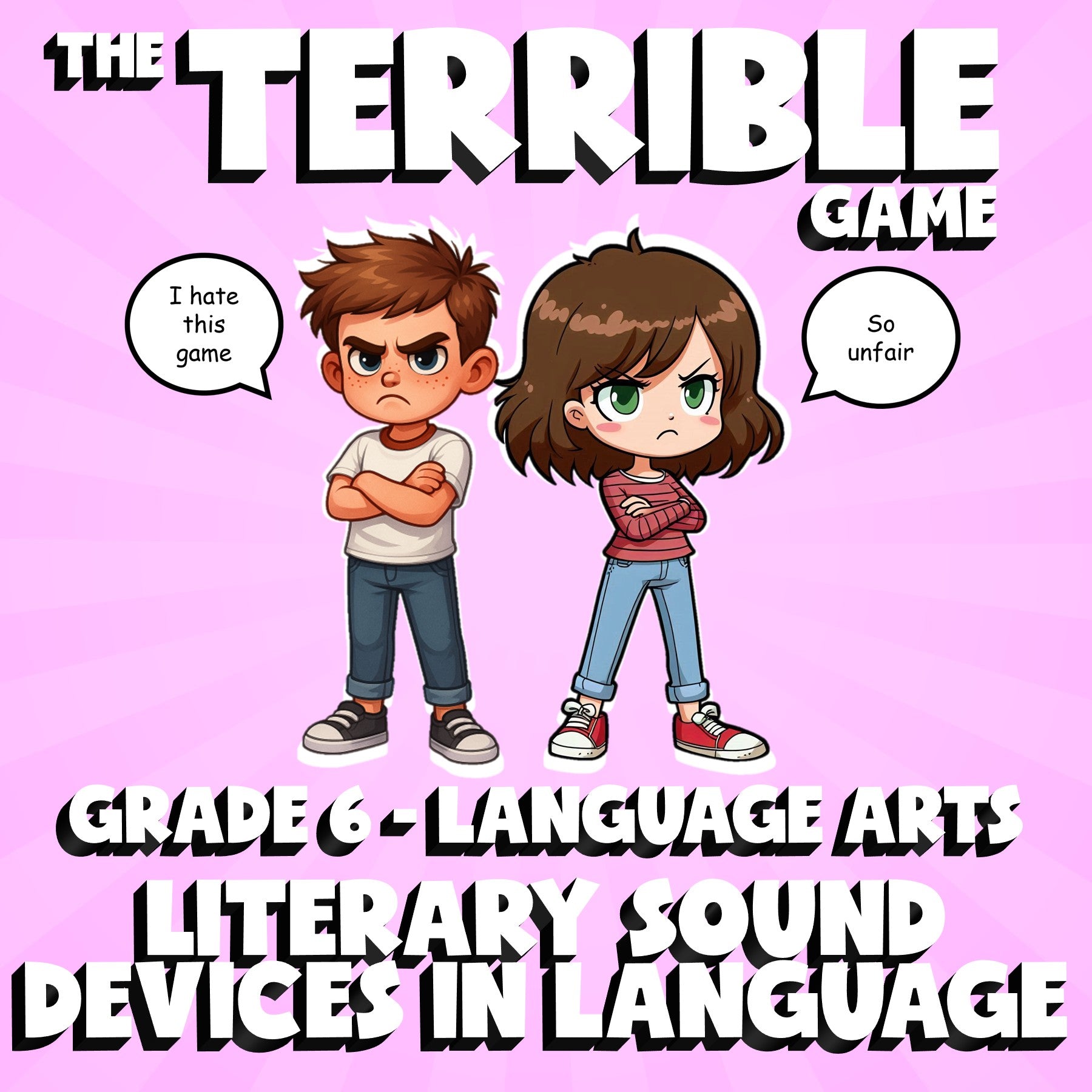 Literary Sound Devices in Language THE TERRIBLE GAME - Grade 6 ELA Review