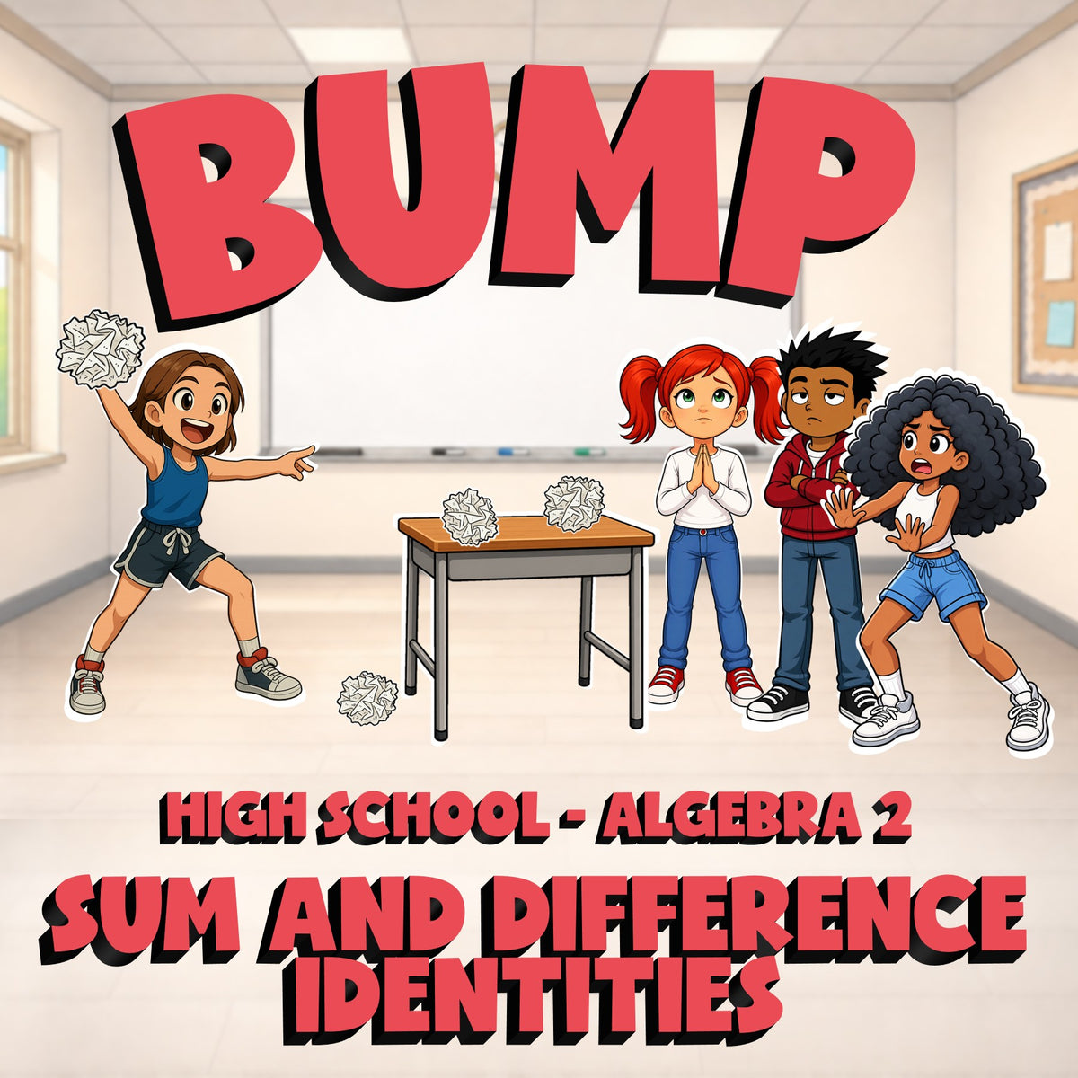 Sum and Difference Identities BUMP Math Game - No Prep Algebra 2 Review Activity