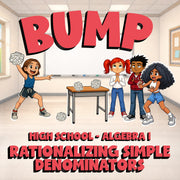 Rationalizing Simple Denominators BUMP Math Game - No Prep Algebra 1 Review