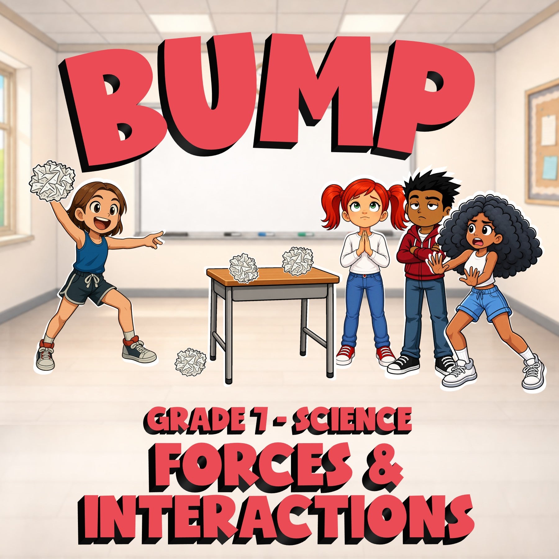 Forces & Interactions BUMP Science Game - No Prep Grade 7 Review Activity