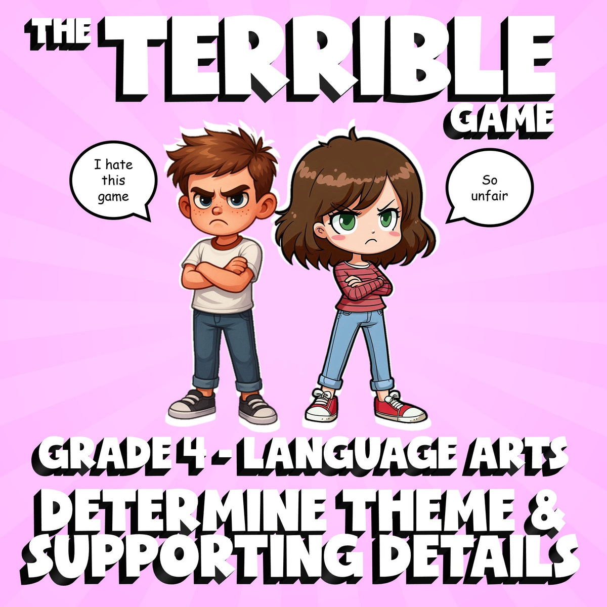 Determine Theme & Supporting Details THE TERRIBLE GAME - Grade 4 ELA Review