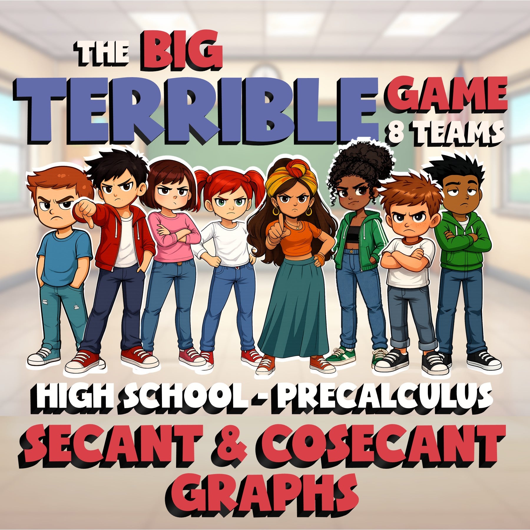 Secant & Cosecant Graphs BIG TERRIBLE GAME - No Prep PreCalculus Math Review