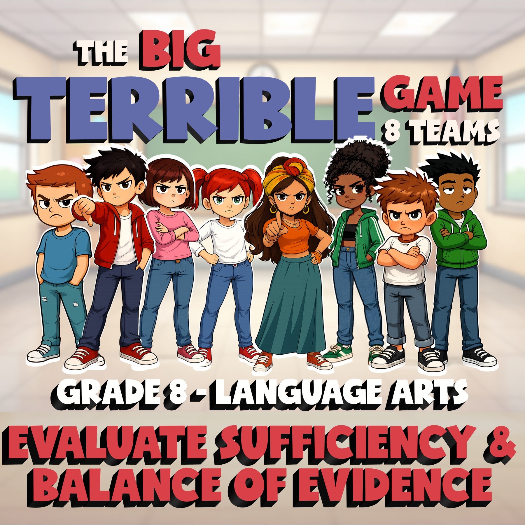 Evaluate Sufficiency & Balance of Evidence BIG TERRIBLE GAME - Grade 8ELA