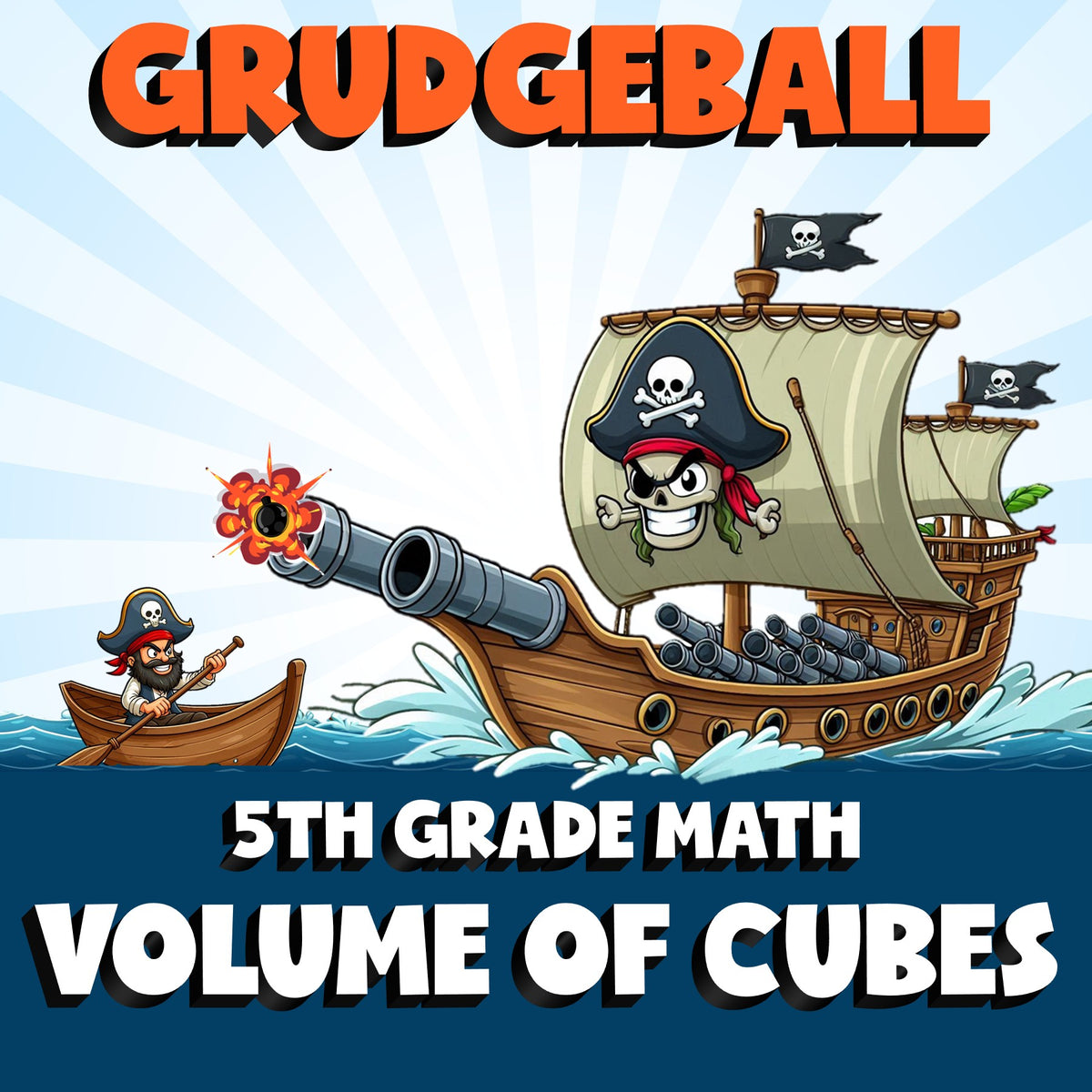 Volume of Cubes GRUDGEBALL Math Game - No Prep Grade 5 Review Activity