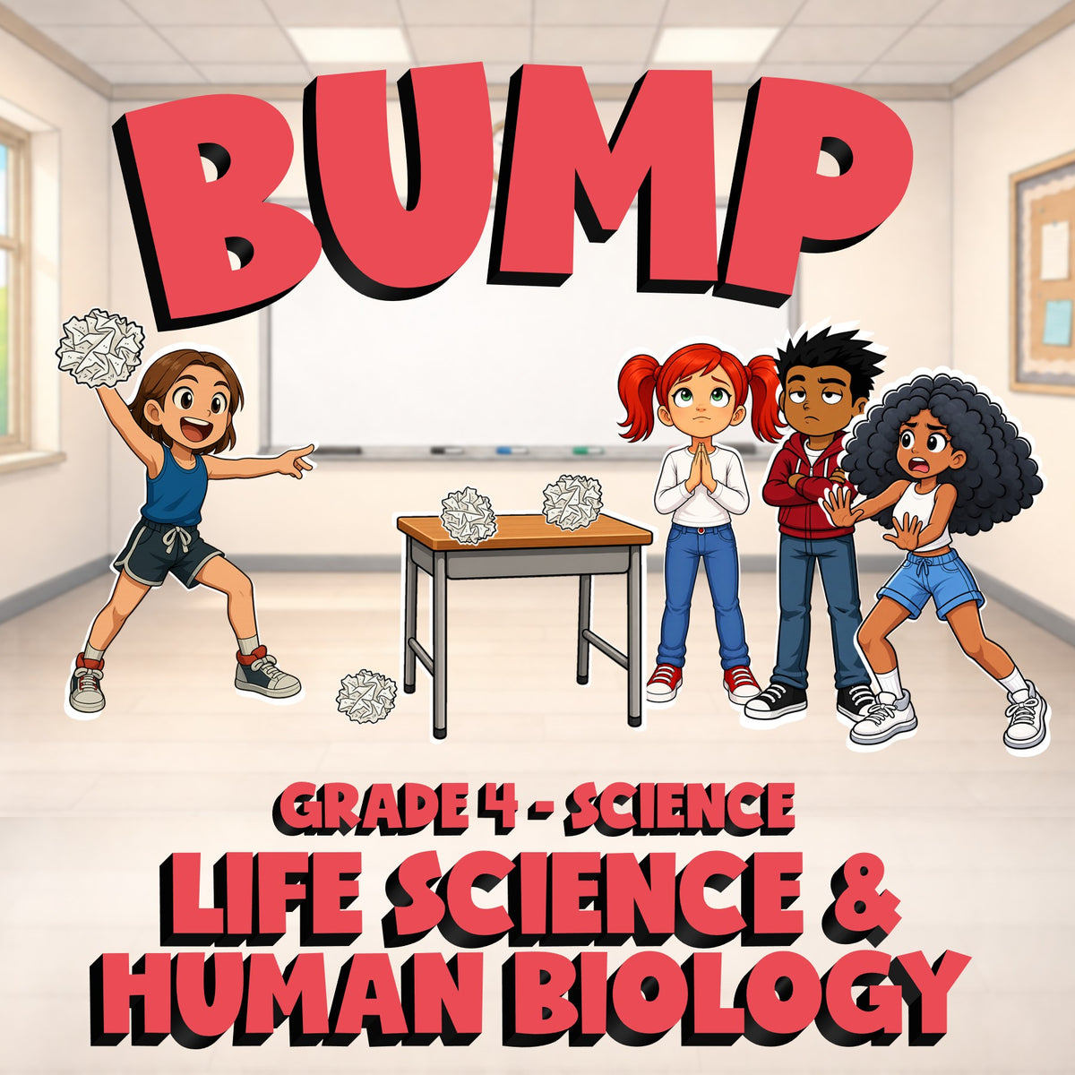 Life Science & Human Biology BUMP Science Game - No Prep Grade 4 Review Activity