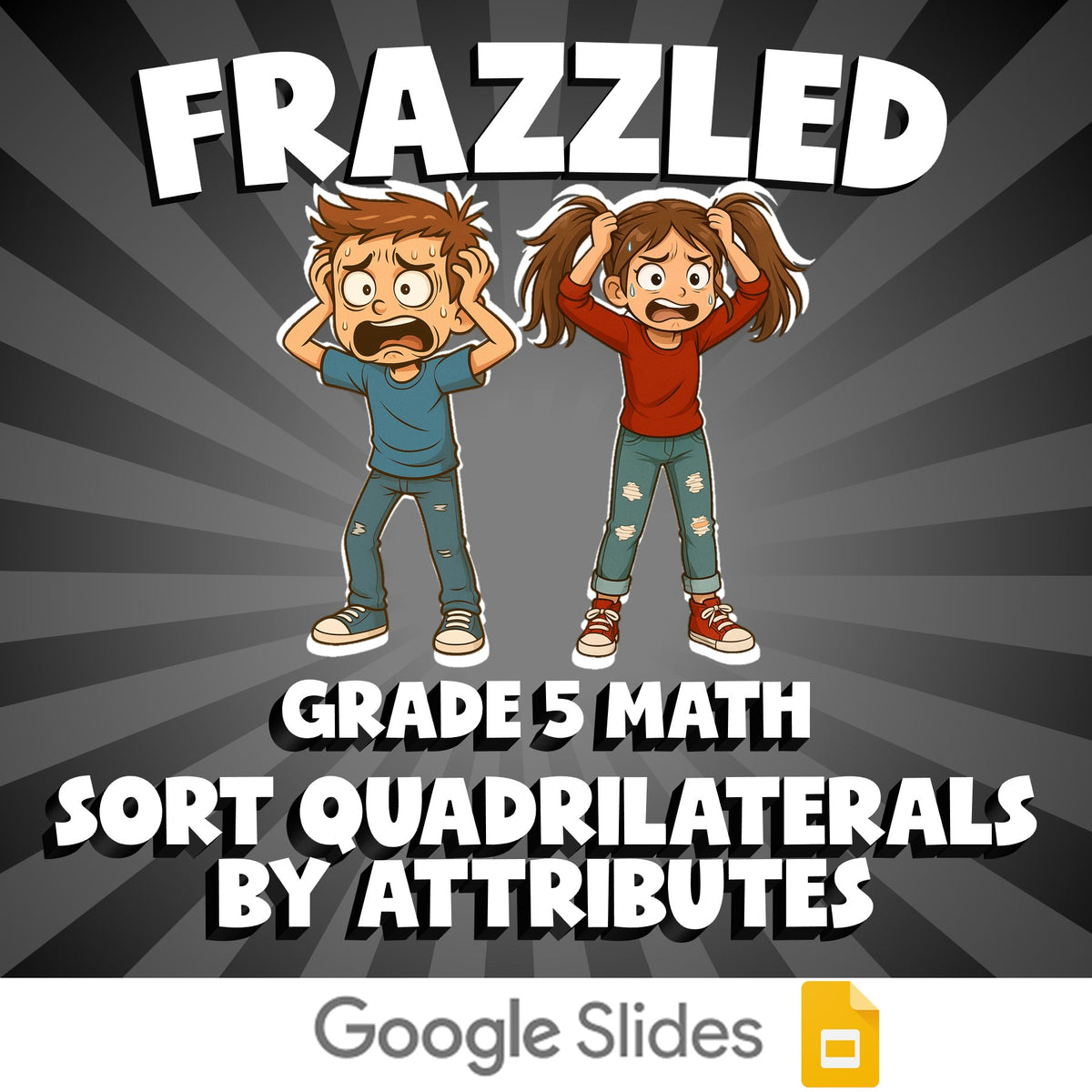 Sort Quadrilaterals by Attributes FRAZZLED Math Game - No Prep Grade 5 Review