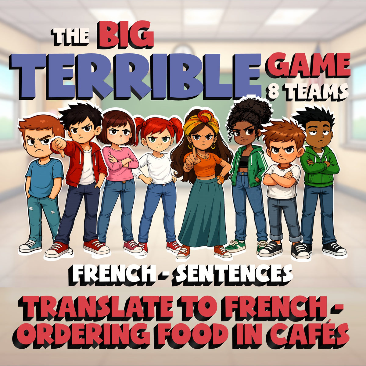Translate to French - Ordering Food in Cafés BIG TERRIBLE GAME - French Exercise