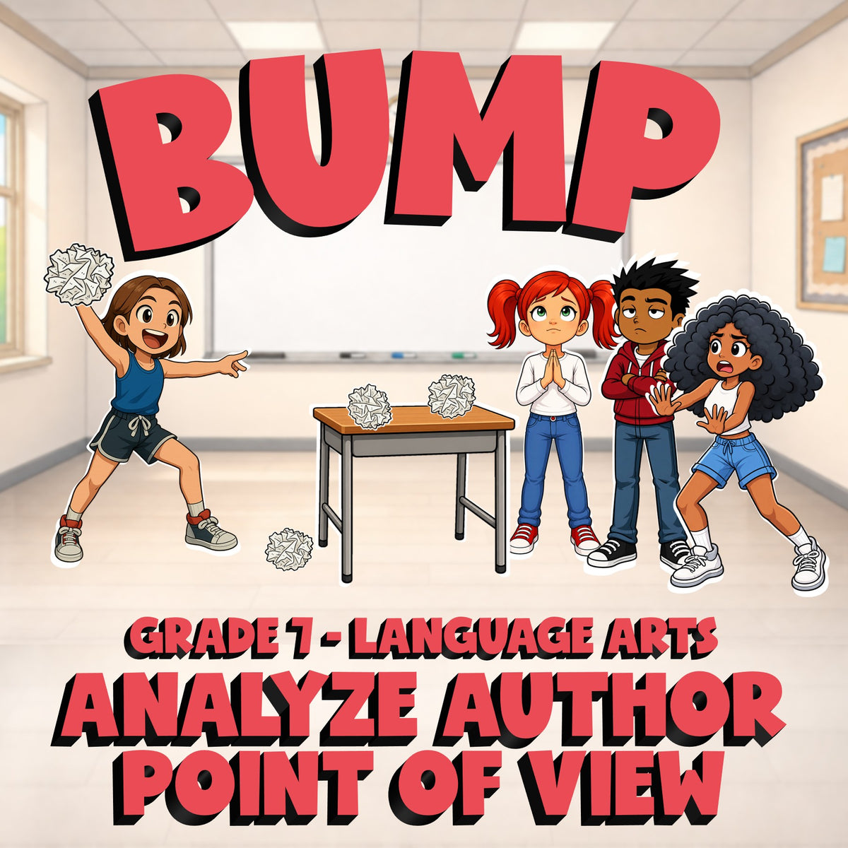 Analyze Author Point of View BUMP ELA Game - No Prep Grade 7 Review Activity