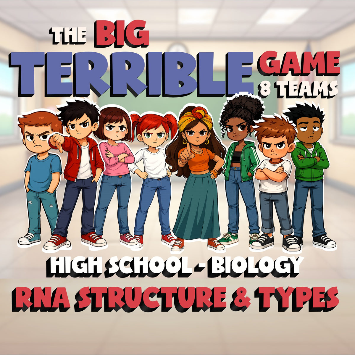 RNA Structure & Types BIG TERRIBLE GAME - No Prep Biology Science Review