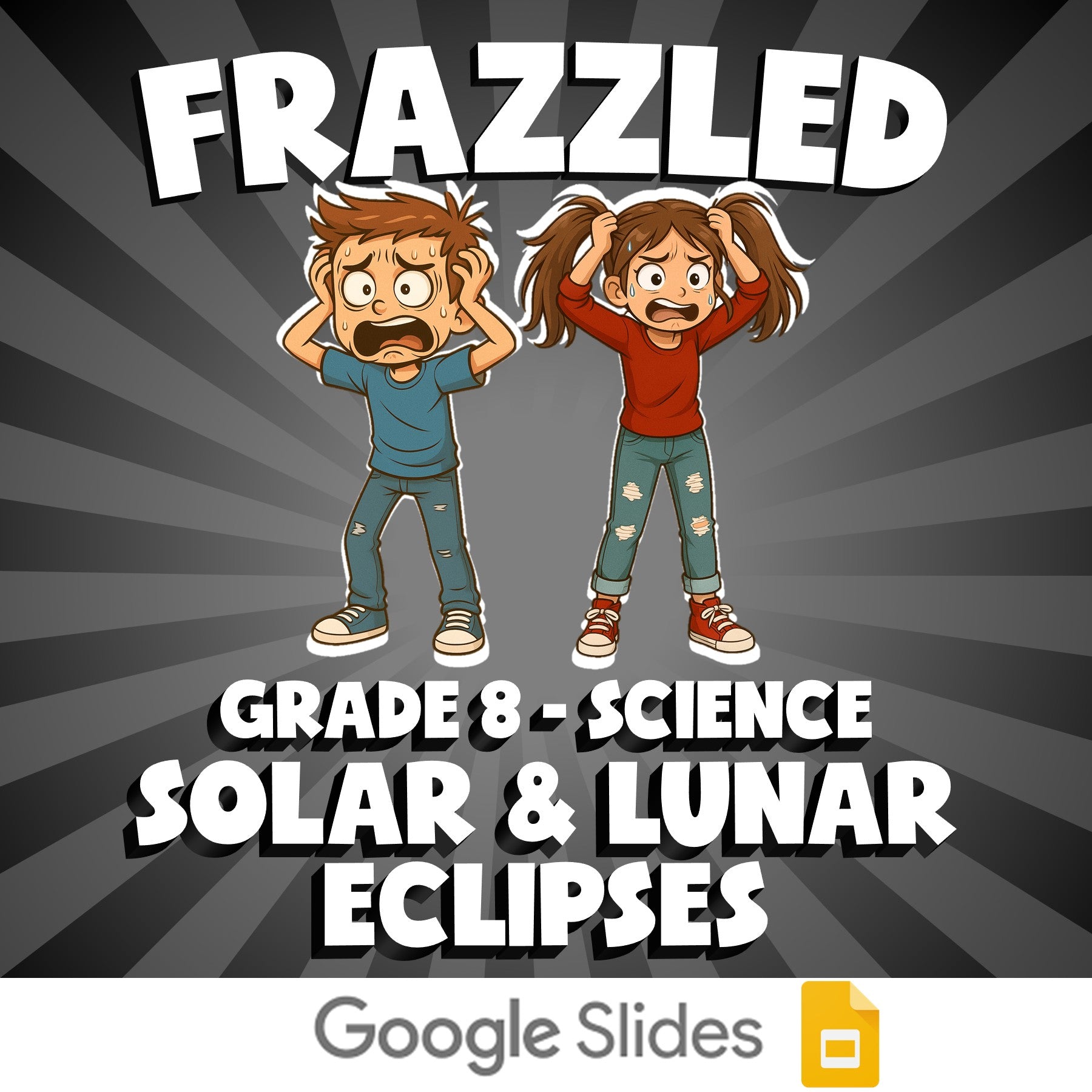 Solar & Lunar Eclipses FRAZZLED Science Game - No Prep Grade 8 Review Activity