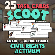 Civil Rights Activism SCOOT TASK CARDS Socials Game - No Prep Grade 8 Review